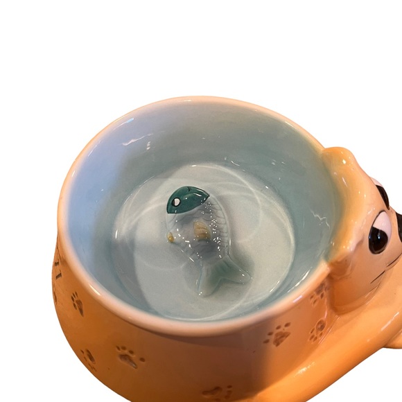 Vintage Cat Food/Water Dish Ceramic, Retro - Picture 5 of 6